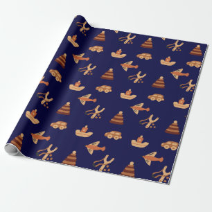 Niedliches Blue Kids Spielzeug Flugzeug Boat Wrapp Geschenkpapier