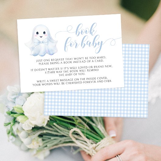 Niedliches Blue Little Boo Book für Baby Boy Dusch RSVP Karte