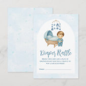 Niedliches Blue Mobile Crib Babybett Windeln Raffe Begleitkarte (Vorne/Hinten)