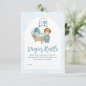 Niedliches Blue Mobile Crib Babybett Windeln Raffe Begleitkarte (Stehend Vorderseite)