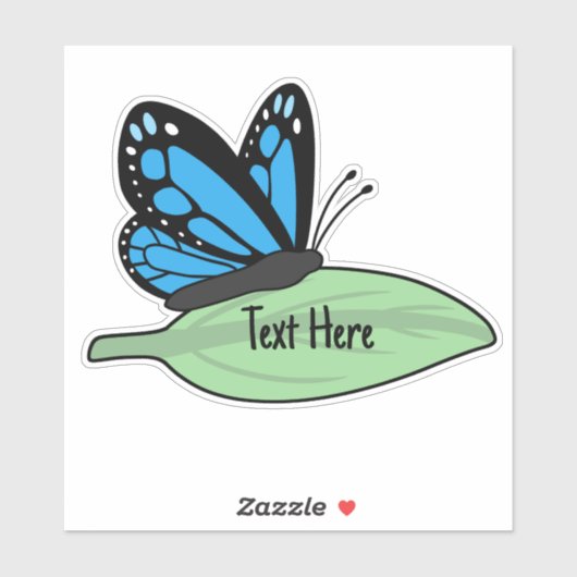 Niedliches Blue Monarch Butterfly-Label Aufkleber (Blatt)