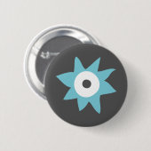 Niedliches Blue Monster Abzeichen Button (Vorne & Hinten)