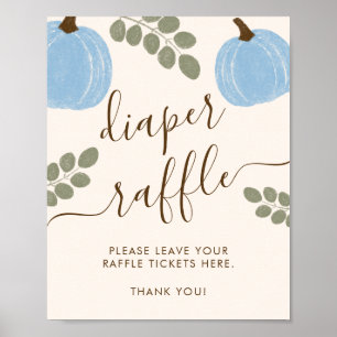 Niedliches Blue Pumpkin Eucalyptus Diaper Raffle-Z Poster