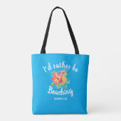Niedliches Blue "Rather Be Beaching" Tasche (Rückseite)