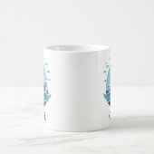 Niedliches Blue Sailboat auf See Personalisiert Kaffeetasse (Mittel)