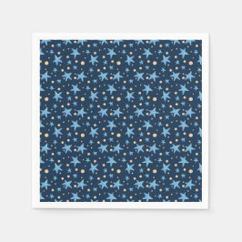 Niedliches Blue Star-Party Serviette
