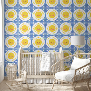 Niedliches Blue Sunshine Kids Kinderzimmer Room Tapete