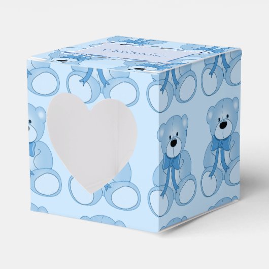 Niedliches Blue Teddy Bär Muster Herz-Gabe Box Geschenkschachtel (Vorderseite)
