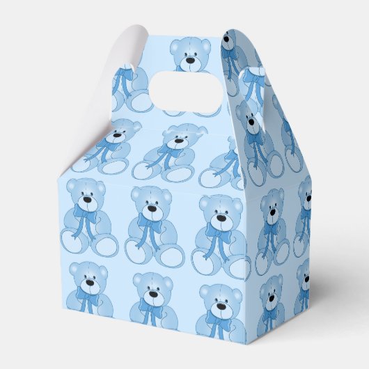 Niedliches Blue Teddy Bear Muster Gable Favor Box Geschenkschachtel (Rückseite)