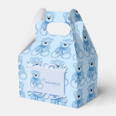 Niedliches Blue Teddy Bear Muster Gable Favor Box Geschenkschachtel (Vorderseite)