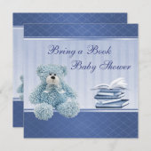 Niedliches Blue Teddy Elegant Bringen Sie eine Bab Einladung (Vorne/Hinten)