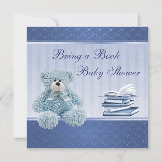 Niedliches Blue Teddy Elegant Bringen Sie eine Bab Einladung (Vorderseite)