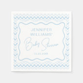 Niedliches Blue Wavy Scallop Disco Baby Boy Duschp Serviette (Vorderseite)