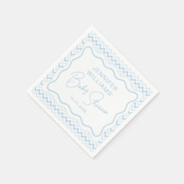 Niedliches Blue Wavy Scallop Disco Baby Boy Duschp Serviette