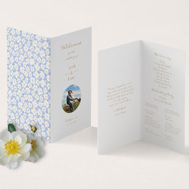 Niedliches Blue White Floral Daisy Wedding Foto