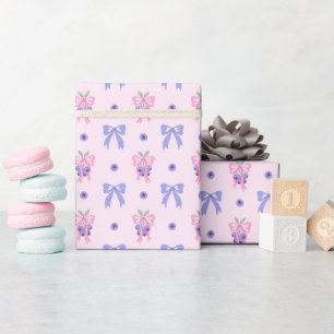 Niedliches Blueberry- & Bow-Musterpapier Geschenkpapier