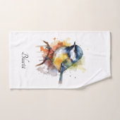 Niedliches Bluetit auf Zweig, Brauch Badhandtuch Set (Handtuch)
