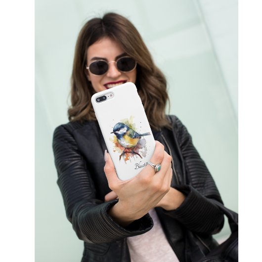 Niedliches Bluetit auf Zweig, Brauch Case-Mate iPhone Hülle