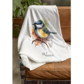 Niedliches Bluetit auf Zweig, Brauch Fleecedecke