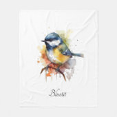 Niedliches Bluetit auf Zweig, Brauch Fleecedecke (Vorderseite)