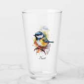 Niedliches Bluetit auf Zweig, Brauch Glas (Rückseite)