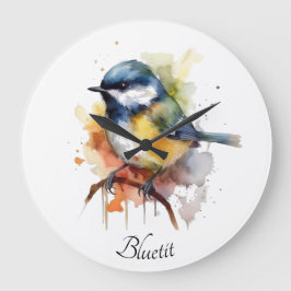 Niedliches Bluetit auf Zweig, Brauch Große Wanduhr
