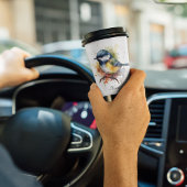 Niedliches Bluetit auf Zweig, Brauch Pappbecher