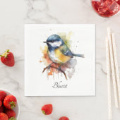 Niedliches Bluetit auf Zweig, Brauch Serviette (Beispiel)