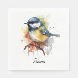 Niedliches Bluetit auf Zweig, Brauch Serviette