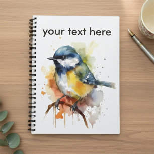 Niedliches Bluetit auf Zweigwasserfarbe, kundenspe Notizblock