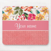 Niedliches Blumen-Imitat-rosa Glitzer-Kreise Mousepad (Vorne)