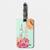 Niedliches Blumenbraut-Reise-Gepäck-Umbau-Geschenk Gepäckanhänger (Rückseite vertikal)