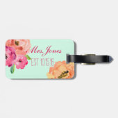 Niedliches Blumenbraut-Reise-Gepäck-Umbau-Geschenk Gepäckanhänger (Rückseite horizontal)