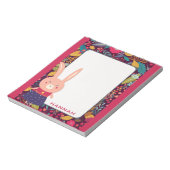 Niedliches Blumenbunny Kaninchen Notizblock (Rotiert)