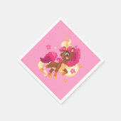 Niedliches Blumeneinhorn Serviette (Ecke)