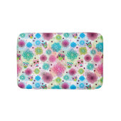 Niedliches Blumeneulen-Hintergrundmuster Badematte (Vorderseite)