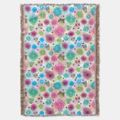 Niedliches Blumeneulen-Hintergrundmuster Decke (Vorderseite Vertikal)
