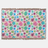 Niedliches Blumeneulen-Hintergrundmuster Decke (Vorderseite)