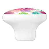 Niedliches Blumeneulen-Hintergrundmuster Keramikknauf (Seitenansicht)