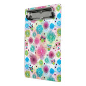 Niedliches Blumeneulen-Hintergrundmuster Mini Klemmbrett (Gewinkelt2)