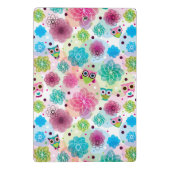 Niedliches Blumeneulen-Hintergrundmuster Mini Klemmbrett (Rückseite)