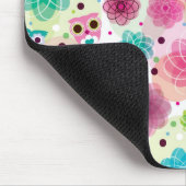 Niedliches Blumeneulen-Hintergrundmuster Mousepad (Ecke)