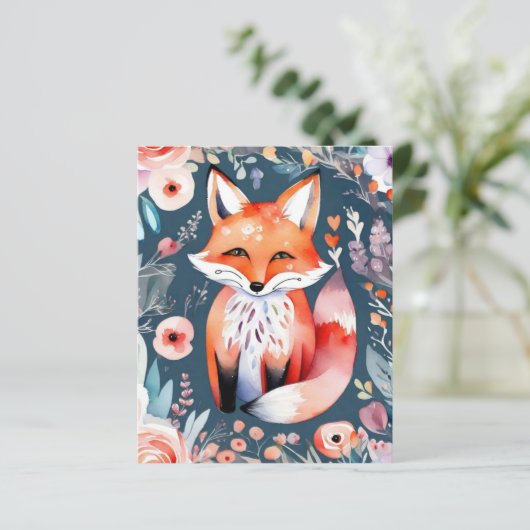 Niedliches Blumenfoxpapier (Stehend Vorderseite)
