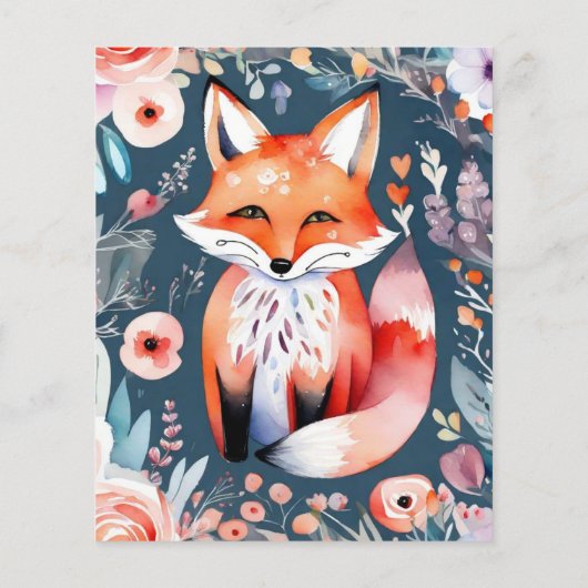 Niedliches Blumenfoxpapier (Rückseite)