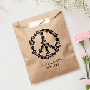 Niedliches Blumenfriedenszeichen Luau Gastgeschenk Geschenktütchen