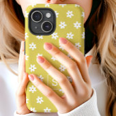 Niedliches Blumengelbgras-Lilatmuster Monogramm Case-Mate iPhone Hülle