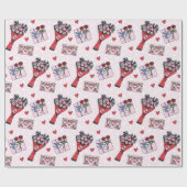 Niedliches Blumengeschenk Valentinstag Geschenkpapier (Flach)