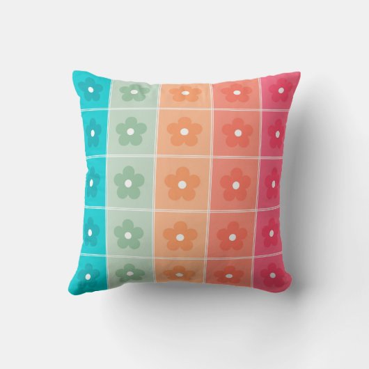 Niedliches, blumengeschmücktes Muster Kissen (Rückseite)