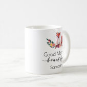 Niedliches Blumenguter Morgen-Skript Fox Kaffeetasse (VorderseiteRechts)