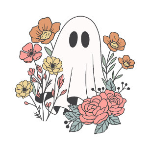 Niedliches BlumenHalloween-Ghost-Monogramm Tragetasche
